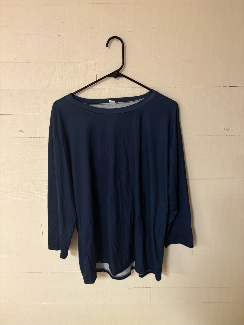 Navy Blue 3XL Long Sleeve Tunic Top Casual Oversized Shirt